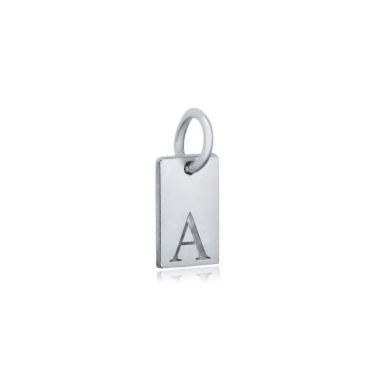 Plain Tag Letter Charm 925 Sterling Silver Pendant - Sade 925 Silver Jewelry