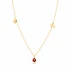 Ladybug With Plain Clover And Butterfly Silver Necklace