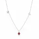 Ladybug with Plain Clover and Butterfly Silver Necklace | 925 Sterling Silver Wholesale | Sade Silver Ladybug with Plain Clover and Butterfly Silver Necklace - Sade 925 Silver Jewelry