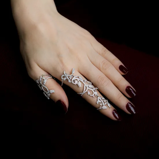 Turkish Sterling Silver Double Chain Ring