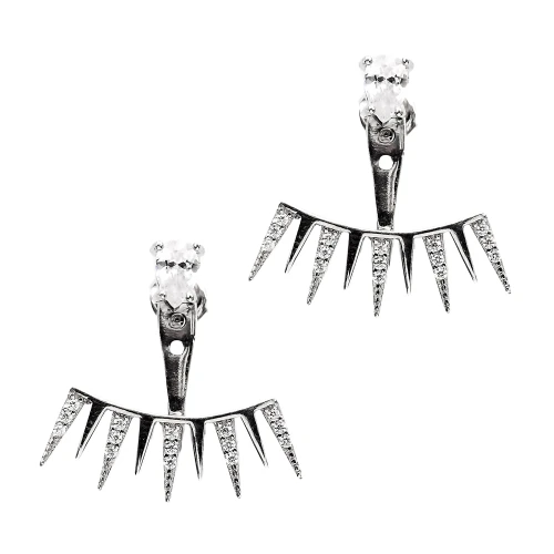 Made in Turkey Clear Spike CZ 925 Silver Ear Jackets