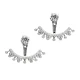 Made in Turkey Clear Beaded Arc 925 Silver Ear Jackets | 925 Sterling Silver Wholesale | Sade Silver Made in Turkey Clear Beaded Arc 925 Silver Ear Jackets - Sade 925 Silver Jewelry