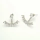 Made in Turkey Clear Beaded Arc 925 Silver Ear Jackets | 925 Sterling Silver Wholesale | Sade Silver Made in Turkey Clear Beaded Arc 925 Silver Ear Jackets - Sade 925 Silver Jewelry