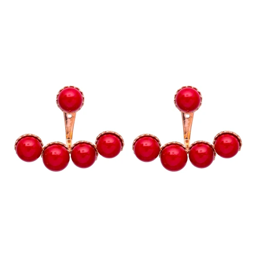 Made in Turkey Red Round CZ Sterling Silver Ear Jackets