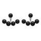 Made in Turkey Black Round CZ Silver Ear Jackets Made in Turkey Black Round CZ Silver Ear Jackets
