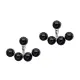 Made in Turkey Black Round CZ Silver Ear Jackets Made in Turkey Black Round CZ Silver Ear Jackets