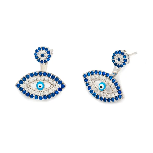 Made in Turkey Evil Eye 925 Sterling Silver Earrings