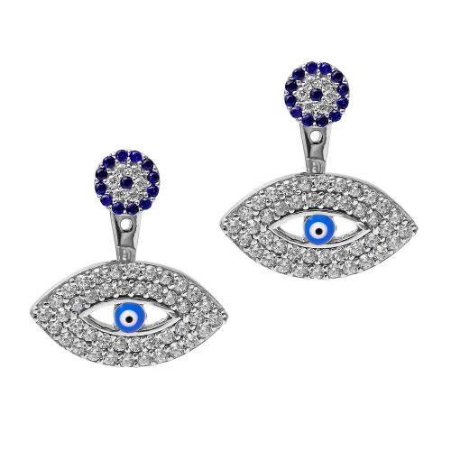 Made in Turkey Evil Eye Sterling Silver Earrings