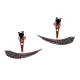 Made in Turkey Black Crescent CZ 925 Silver Ear Jackets Made in Turkey Black Crescent CZ 925 Silver Ear Jackets