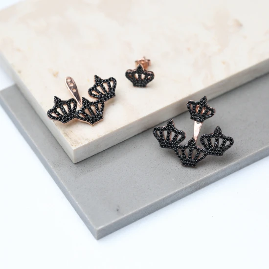Made in Turkey Crown 925 Sterling Silver Earrings