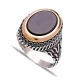 Turkish Black Oval Floral Scroll Men 925 Silver Ring | 925 Sterling Silver Wholesale | Sade Silver Turkish Black Oval Floral Scroll Men 925 Silver Ring - Sade 925 Silver Jewelry