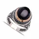 Turkish Black Oval Leaf Engraved Men 925 Silver Ring Turkish Black Oval Leaf Engraved Men 925 Silver Ring