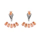 Turkish Orange Oval Fan 925 Sterling Silver Ear Jackets - Sade 925 Silver Jewelry