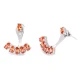 Turkish Orange Oval Fan 925 Sterling Silver Ear Jackets - Sade 925 Silver Jewelry