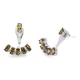 Turkish Yellow Oval Fan CZ Sterling Silver Ear Jackets Turkish Yellow Oval Fan CZ Sterling Silver Ear Jackets