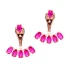 Turkish Fuchsia Oval Fan CZ 925 Silver Ear Jackets
