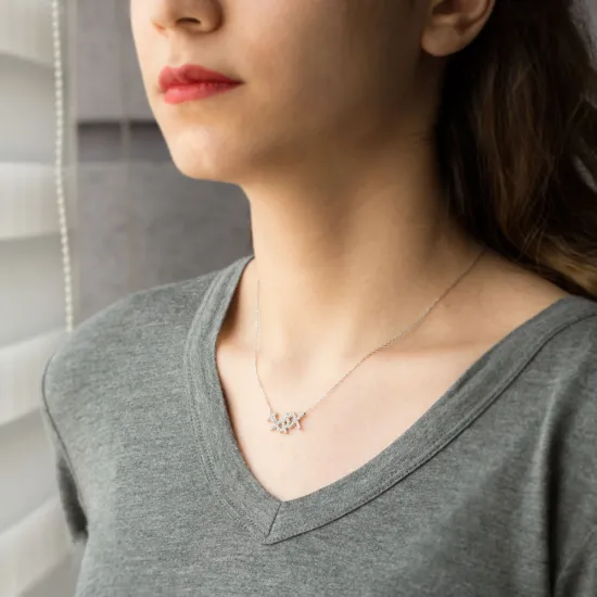 Turkish Wholesale Handcrafted Pave Silver Necklace