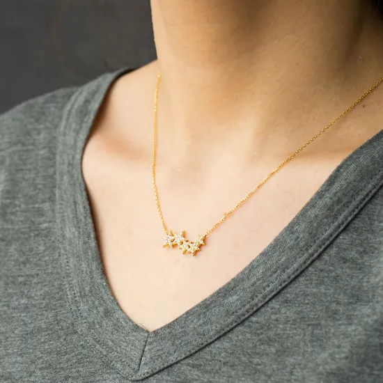 Star Turkish Wholesale Handcrafted Pave Silver Necklace