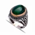 Turkish Green Oval Circle Pattern Men 925 Silver Ring