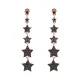 Black Zircon Star Design Long Earrings