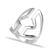 Turkish Open Geometric Cutout Adjustable Silver Ring