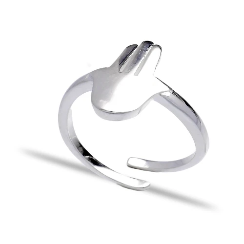 Turkish Adjustable Hamsa 925 Sterling Silver Ring