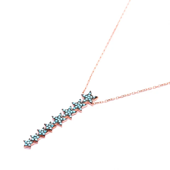 Turkish Micro Turquoise Star 925 Silver Pendant | 925 Sterling Silver Wholesale | Sade Silver Turkish Micro Turquoise Star 925 Silver Pendant - Sade 925 Silver Jewelry