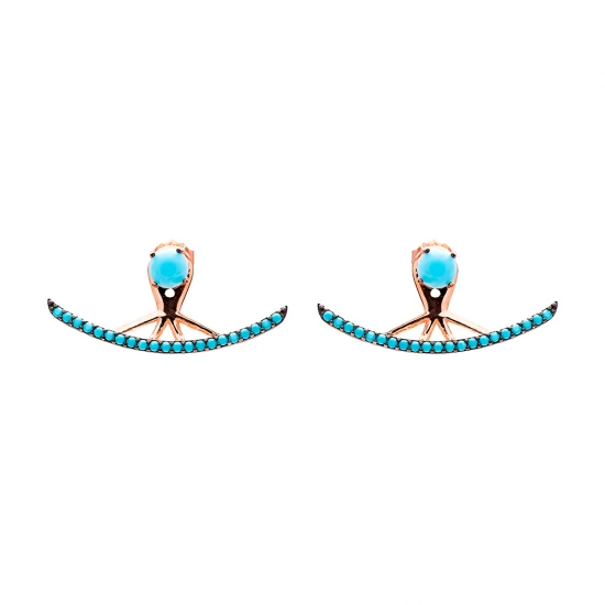 Turkish Micro Turquoise Earrings 925 Sterling Silver - Sade 925 Silver Jewelry
