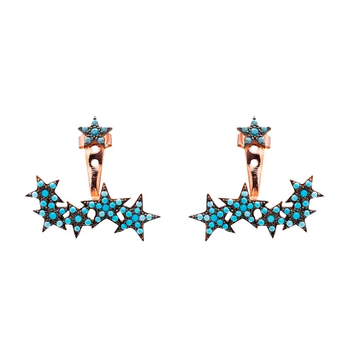 Turkish Micro Turquoise Star 925 Silver Earrings