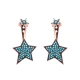 Turkish Micro Turquoise Star Silver Earrings Turkish Micro Turquoise Star Silver Earrings