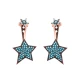 Turkish Micro Turquoise Star Silver Earrings | 925 Sterling Silver Wholesale | Sade Silver Turkish Micro Turquoise Star Silver Earrings - Sade 925 Silver Jewelry