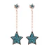Turkish Micro Turquoise Star Long 925 Silver Earrings