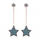 Turkish Micro Turquoise Star Long 925 Silver Earrings