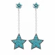 Turkish Micro Turquoise Star Long 925 Silver Earrings