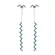Micro Turquoise Zigzag 925 Long Earrings Micro Turquoise Zigzag 925 Long Earrings
