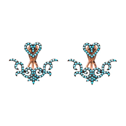 Turkish Micro Turquoise Earrings in Silver