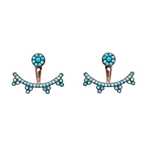 Made in Turkey Micro Turquoise Silver Earrings