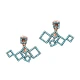 Micro Turquoise Sterling Silver Earrings Made in Turkey
