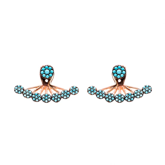 Turkish Micro Turquoise Earrings in 925 Sterling Silver