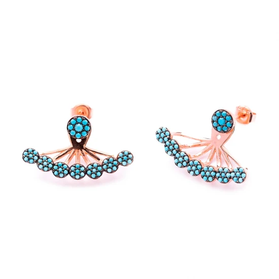Turkish Micro Turquoise Earrings in 925 Sterling Silver