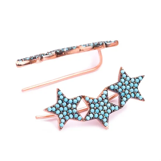 Turkish Sterling Silver Micro Turquoise Star Earrings Turkish Sterling Silver Micro Turquoise Star Earrings