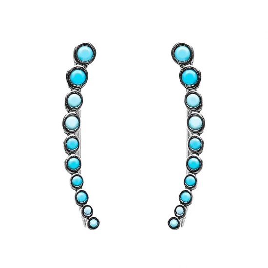 Turkish Sterling Silver Micro Turquoise Earrings