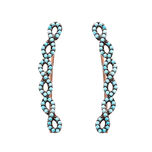 Turkish Handmade Micro Turquoise Silver Earrings
