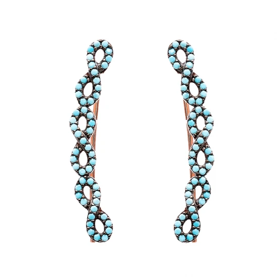Turkish Handmade Micro Turquoise Silver Earrings