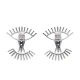 Turkish Clear Double Eye 925 Silver Ear Jackets - Sade 925 Silver Jewelry