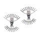Turkish Clear Double Eye 925 Silver Ear Jackets - Sade 925 Silver Jewelry