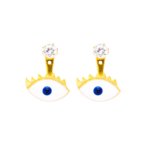 Turkish Evil Eye Sterling Silver Earrings