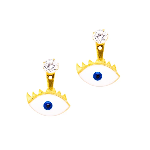 Turkish Evil Eye Sterling Silver Earrings