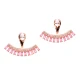 Turkish Pink Fringe CZ Sterling Silver Ear Jackets Turkish Pink Fringe CZ Sterling Silver Ear Jackets