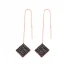 Turkish Ear Thread Square Shape Chain Silver Earrings